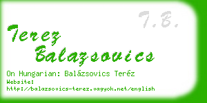 terez balazsovics business card
