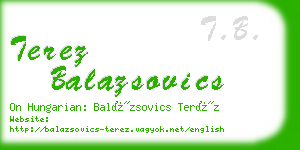 terez balazsovics business card